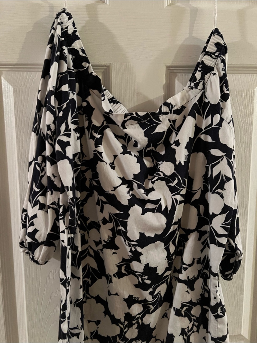 The Limited Black and White Floral Blouse